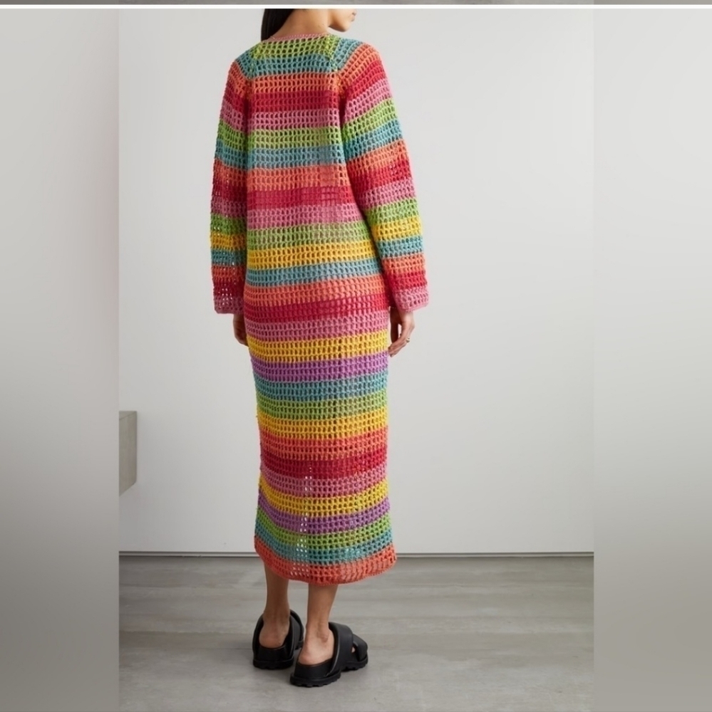 NWT Farm Rio Crochet Tie-Dye Maxi Dress - Picture 5 of 5